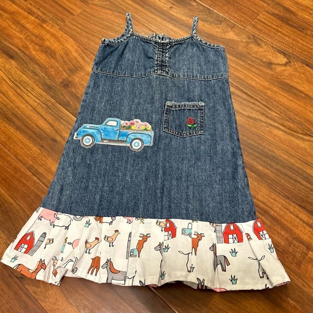 Old Navy Farm Barnyard denim sleeveless y2k country style dress